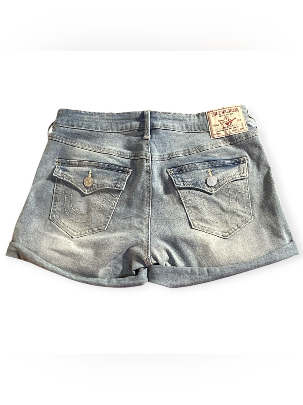True Religion Jayde Mid Rise Shorts Denim Jean Shorts Waist 29